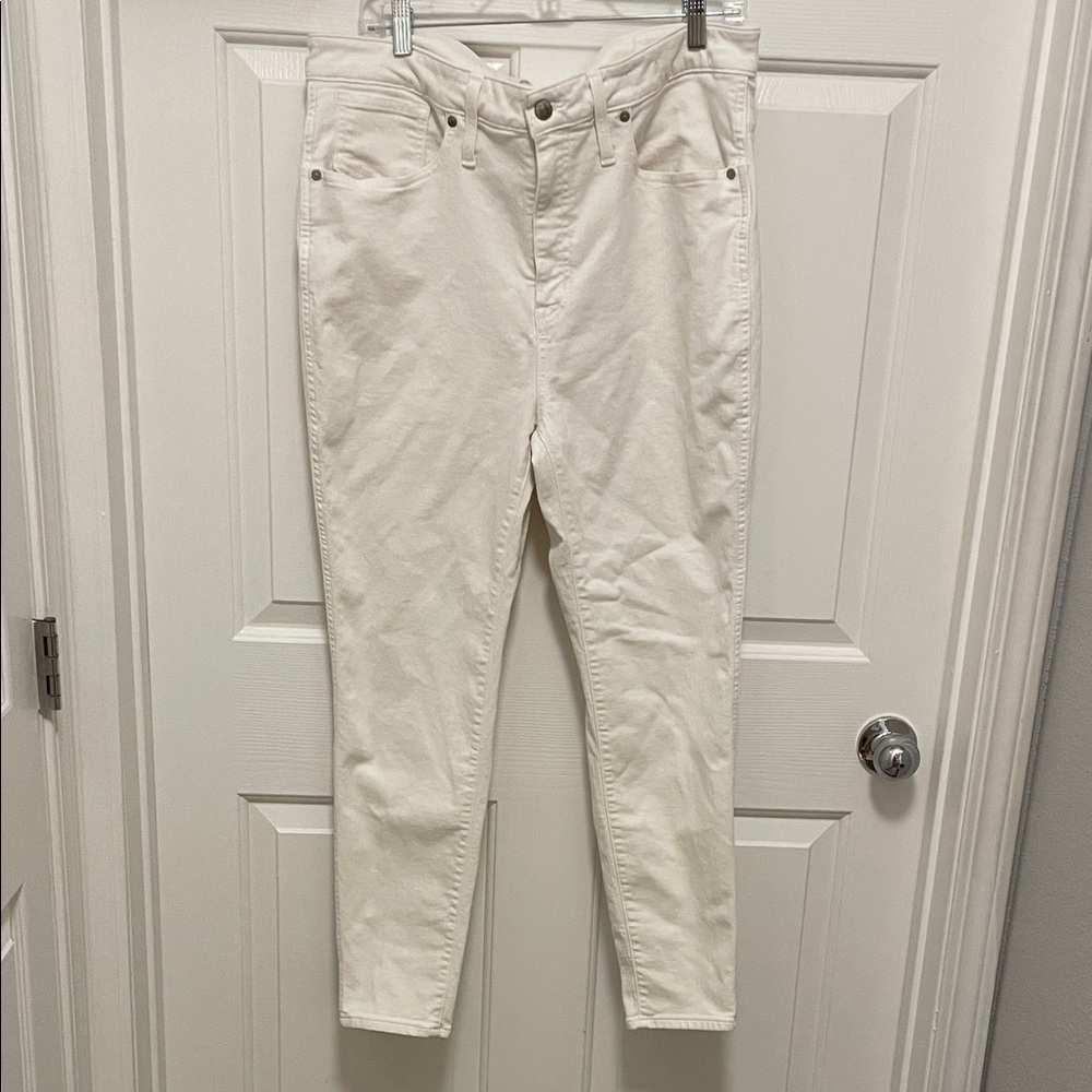 MADEWELL Hi Rise Skinny Jeans Pants 16W Women's White Denim